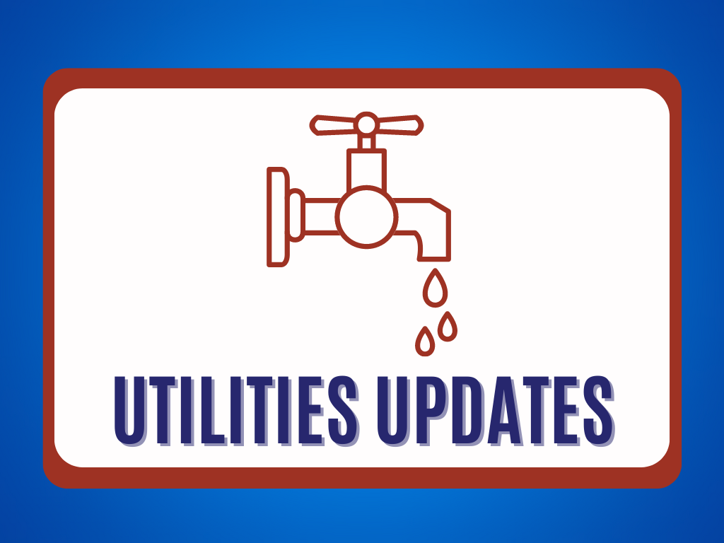 UTILITIES UPDATES - icon depicting faucet dripping