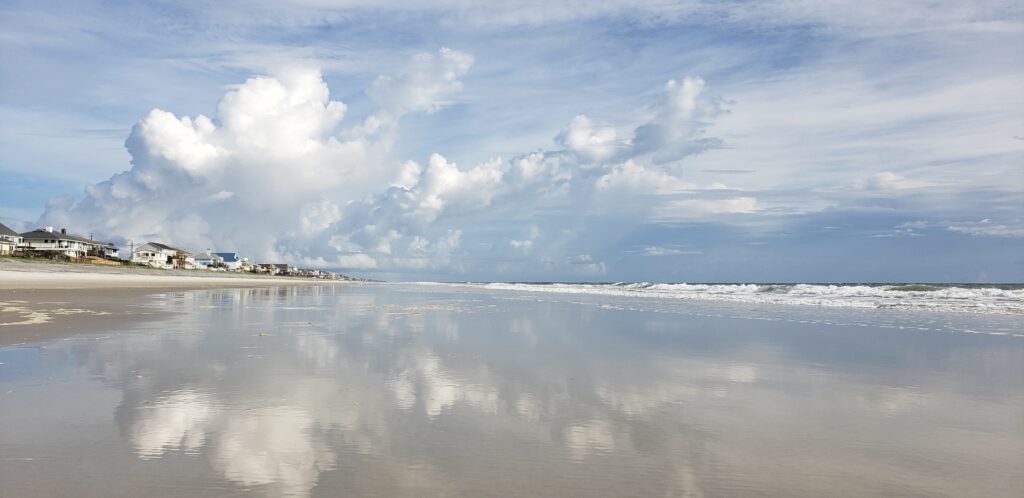 Clouds reflecting on the water at Ponte Vedra Beach.