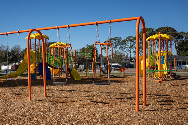 Swing set at De Leon playground