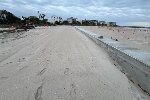 Porpoise Point seawall cap completion.