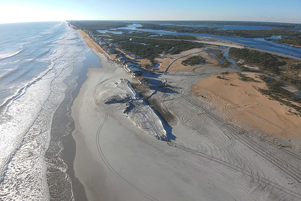 Drone photo of the intracoastal / summer haven dredge project.