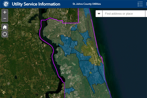 thumbnail view of utility service mapping application