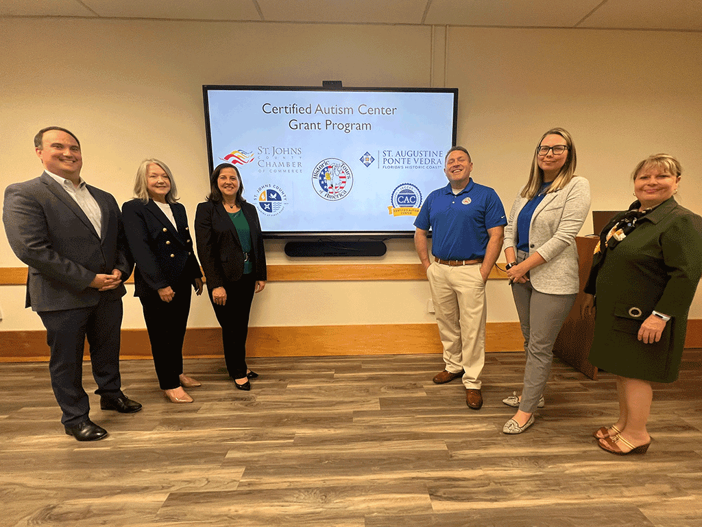 Commissioner Whitehurst, City og St. Augustine Mayor Nancy Sykes-Kline and others for the Certified Autism Center designation announcement.