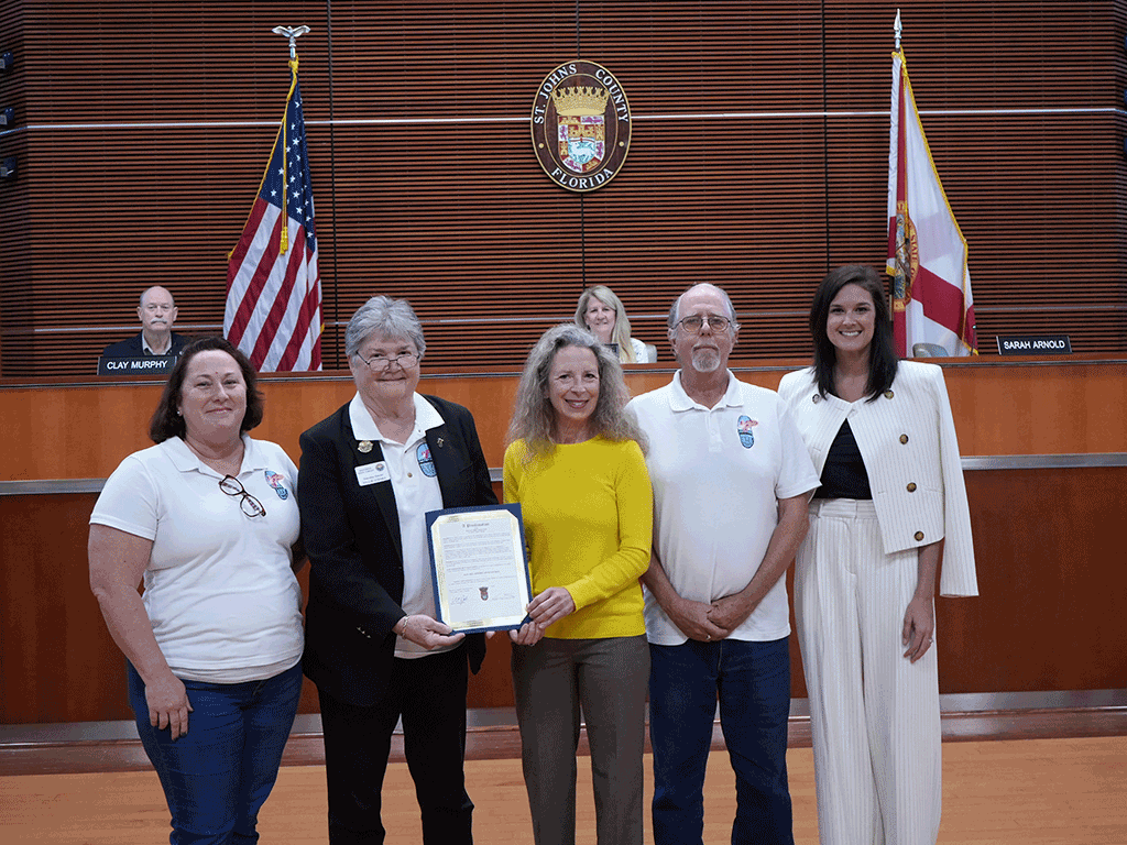 Commissioner Arnold presents the proclamation recognizing A1A All-American Road Day.